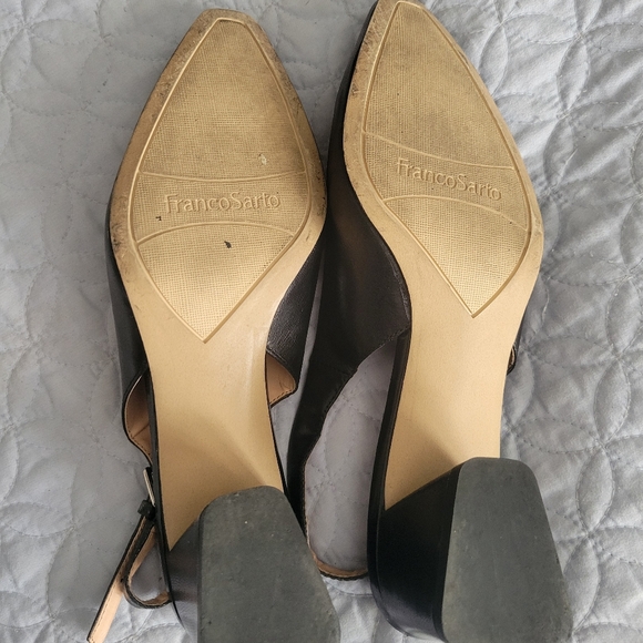 Franco Sarto Black Leather Slingback Pumps - Picture 4 of 4